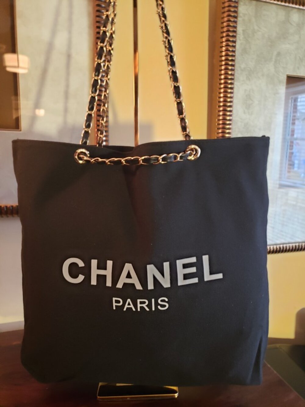 Chanel Black Tote VIP/GWP with gold chain from beauty line